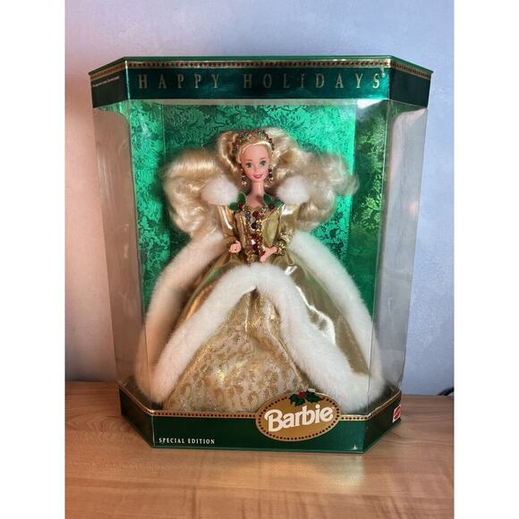 Happy Holidays 1994 Barbie Doll New In Box Slight Damage - Picture 1 of 11